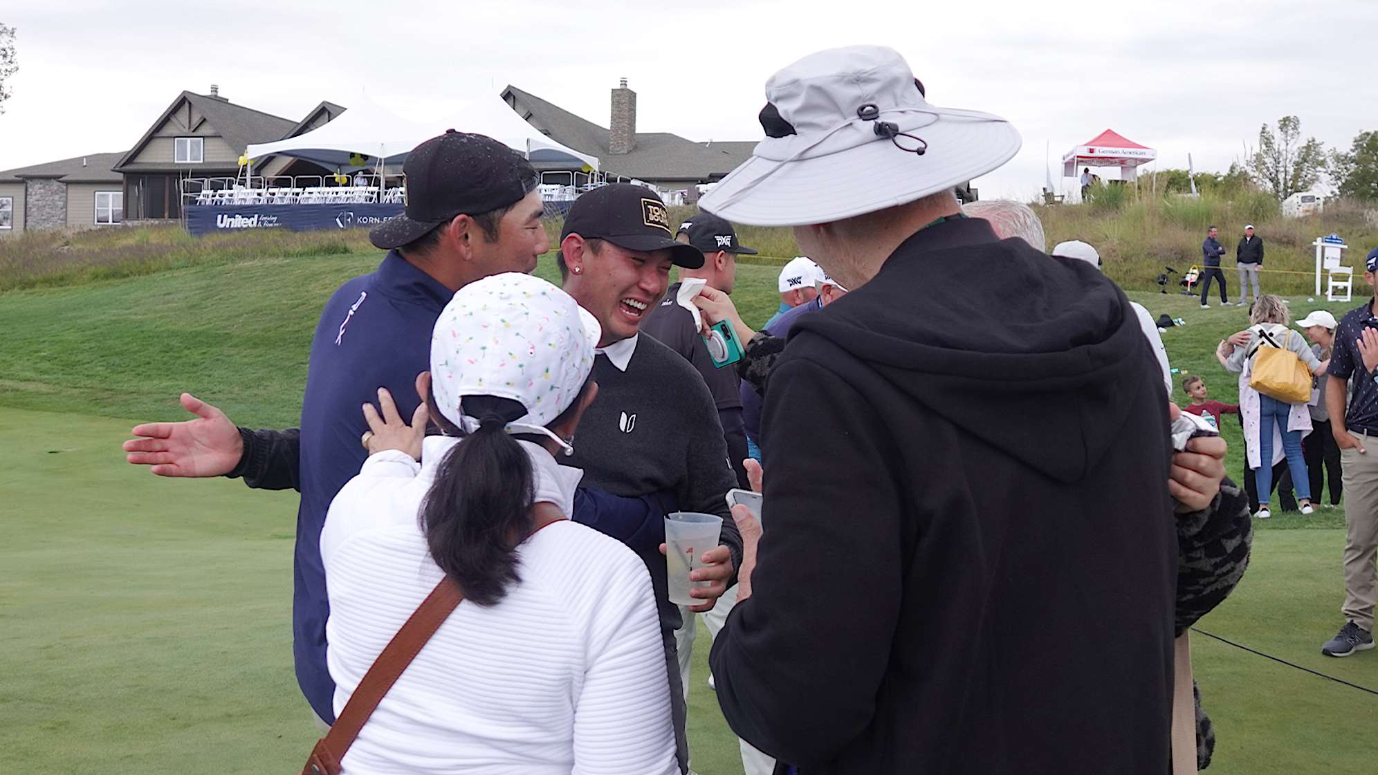 Chan Kim and Rico Hoey at the PGA TOUR card ceremony. (PGA TOUR)