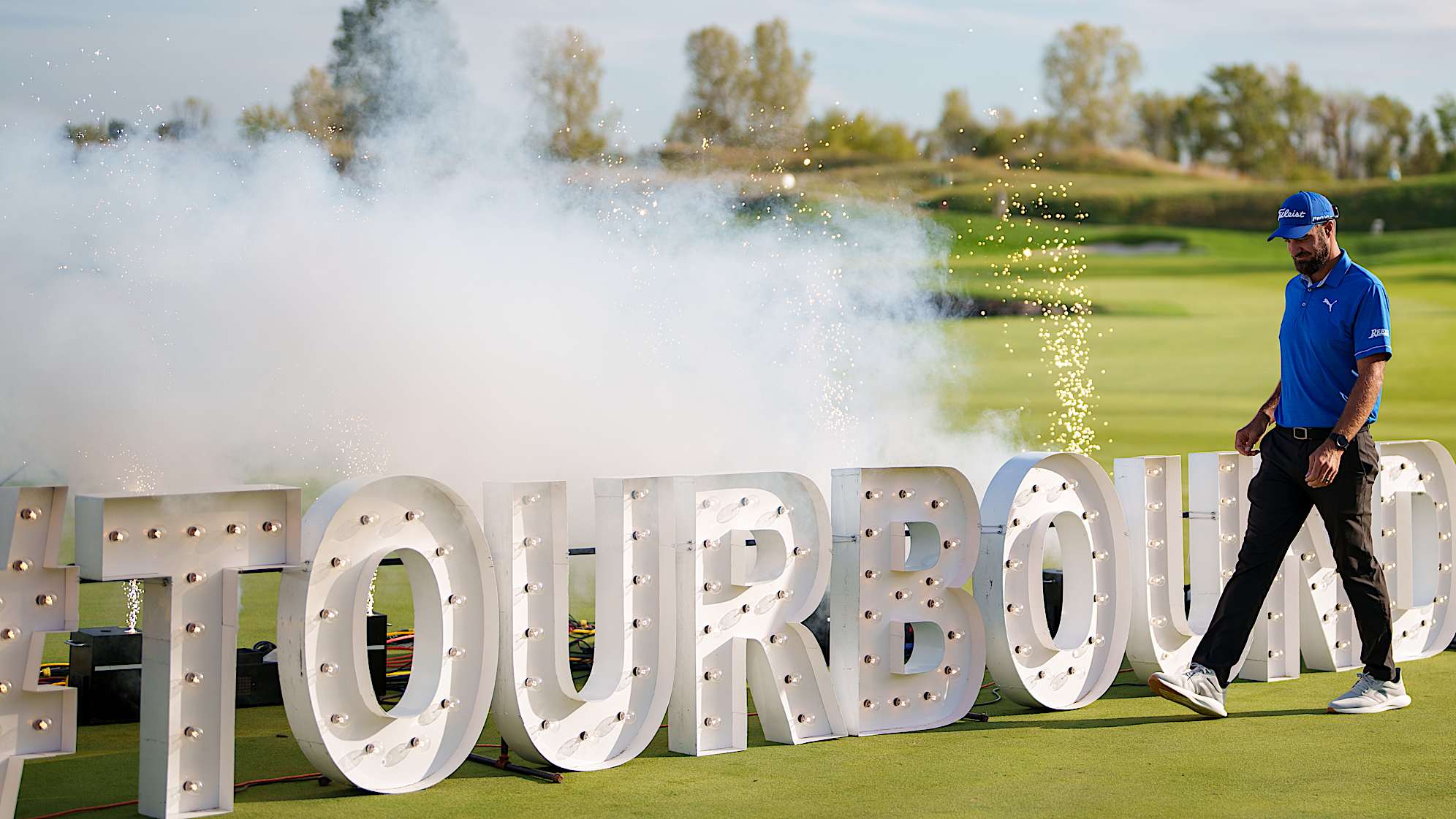 NEWBURGH, INDIANA - OCTOBER 08: Tom Whitney of the United States walks during the TOUR Card ceremony after the final round of the Korn Ferry Tour Championship presented by United Leasing and Finance at Victoria National Golf Club on October 8, 2023 in Newburgh, Indiana. (Photo by Andrew Wevers/PGA TOUR)