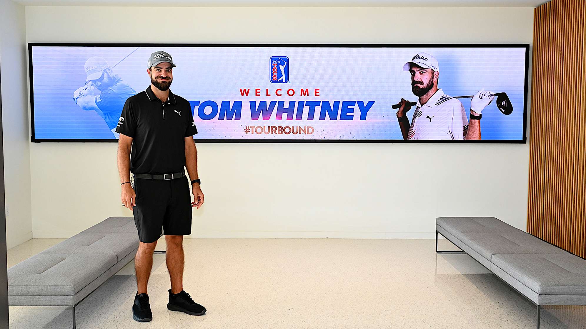 PONTE VEDRA BEACH, FL - OCTOBER 16: New player member Tom Whitney visits the PGA TOUR Global Home on October 16, 2023 in Ponte Vedra Beach, FL. (Photo by Jennifer Perez/PGA TOUR)