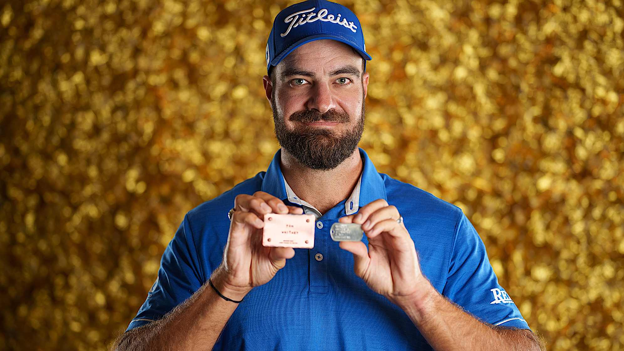 NEWBURGH, INDIANA - OCTOBER 08: Tom Whitney poses for a photo at a studio shoot during the Korn Ferry Tour Championship presented by United Leasing and Finance at Victoria National Golf Club on October 8, 2023 in Newburgh, Indiana. (Photo by Andrew Wevers/PGA TOUR)