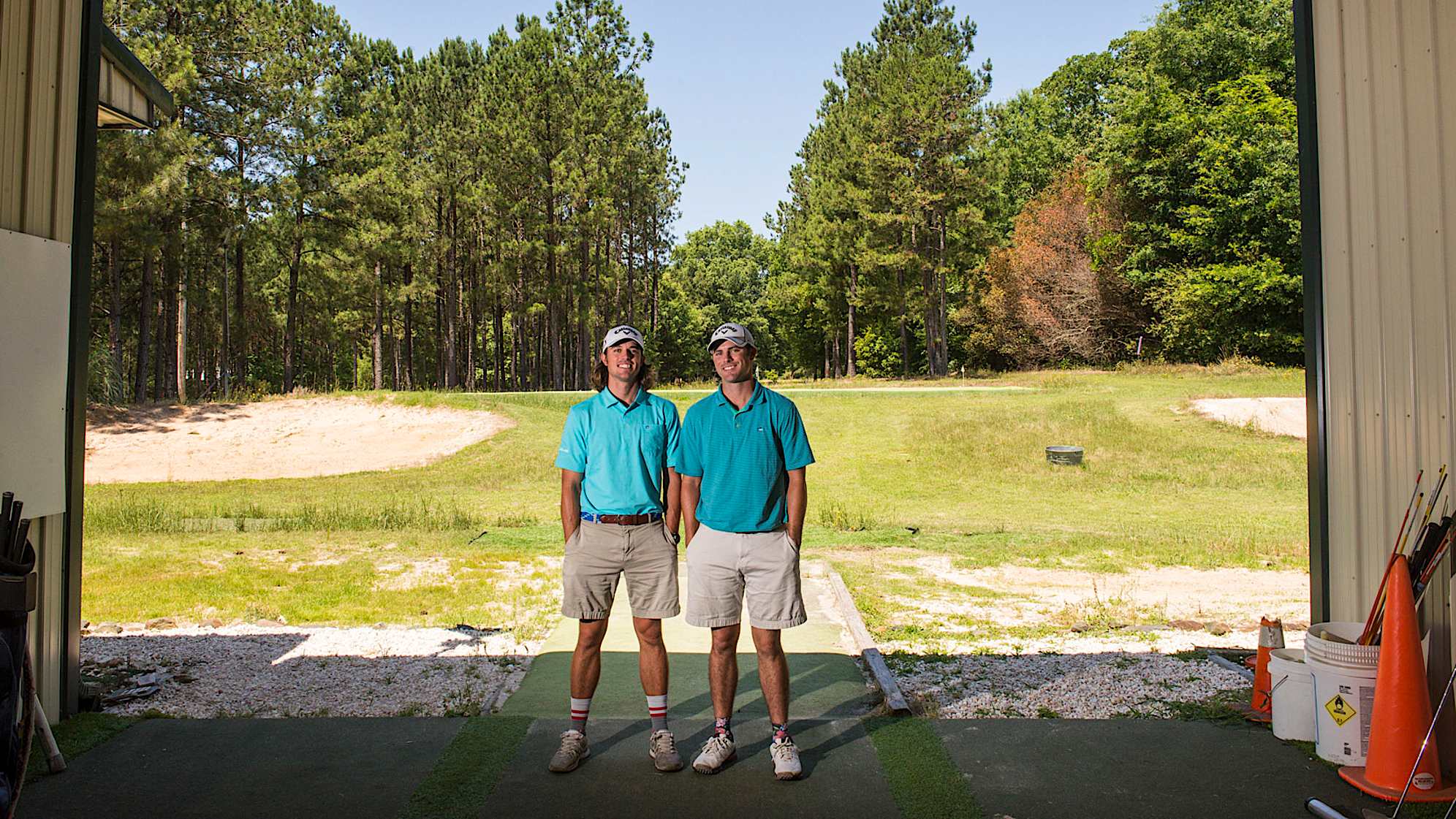 CHAPIN, SC - MAY 24:  George Bryan IV and Wesley Bryan pose for a portrait at George Bryan Golf Academy on May 24, 2016 in Chapin, South Carolina. (Photo by Keyur Khamar/PGA TOUR)
