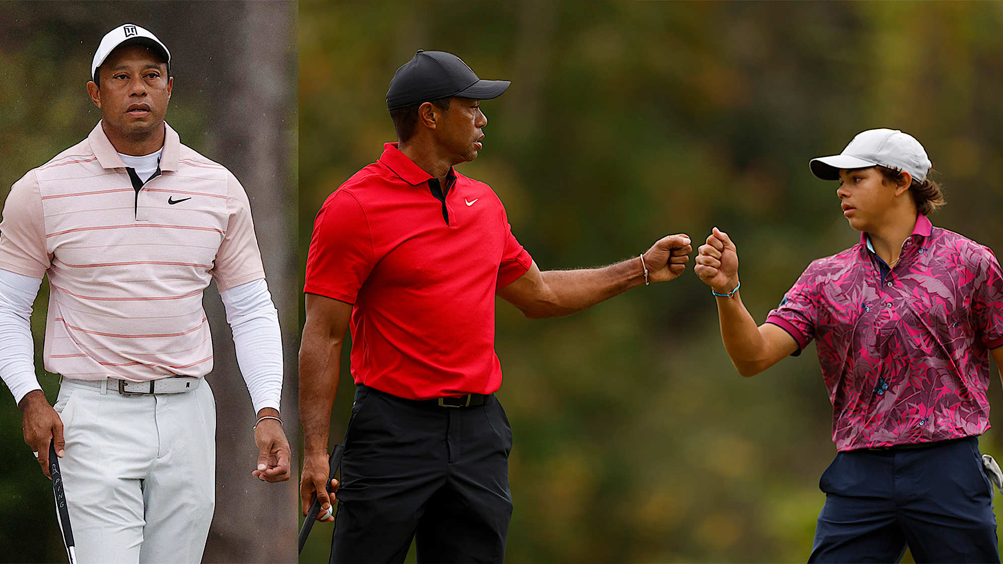 Tiger and Charlie Woods during the 2023 PNC Championship. (Getty Images)