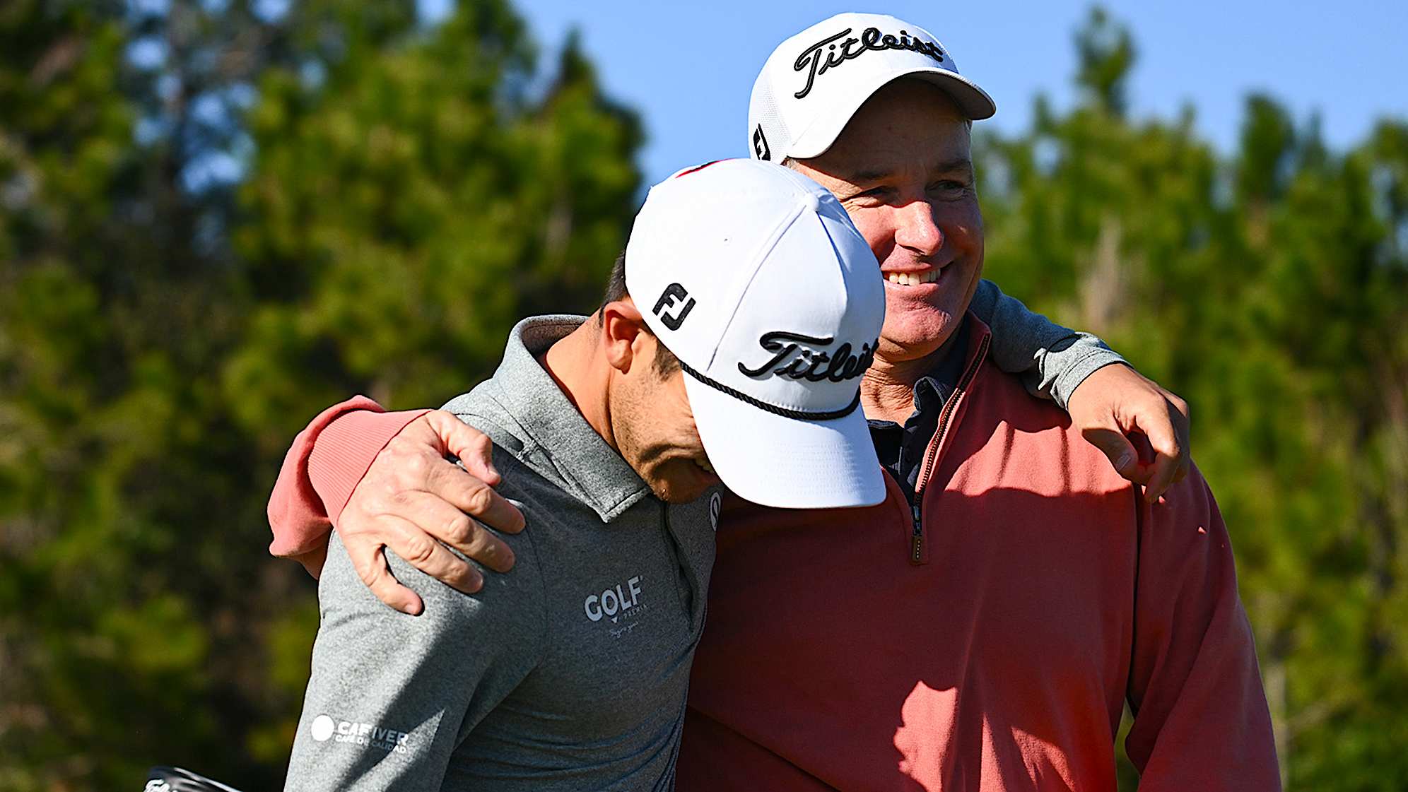 Behind the scenes with Raul Pereda (left) and Jeff Klauk at The Palencia Club in Saint Augustine, Florida. (Jennifer Perez/PGA TOUR)
