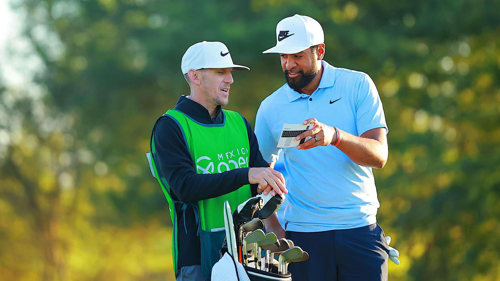 Compared to his 2023 winning setup, Tony Finau is making his title defense at the Mexico Open at Vidanta with a new driver, a new 3 wood, a new set of Ping Blueprint S irons and a new wedge setup, including a Ping S159 gap wedge (50 degrees) and a Gabe Golf 6109 “The Surgeon” 61-degree lob wedge  (Hector Vivas/Getty Images).