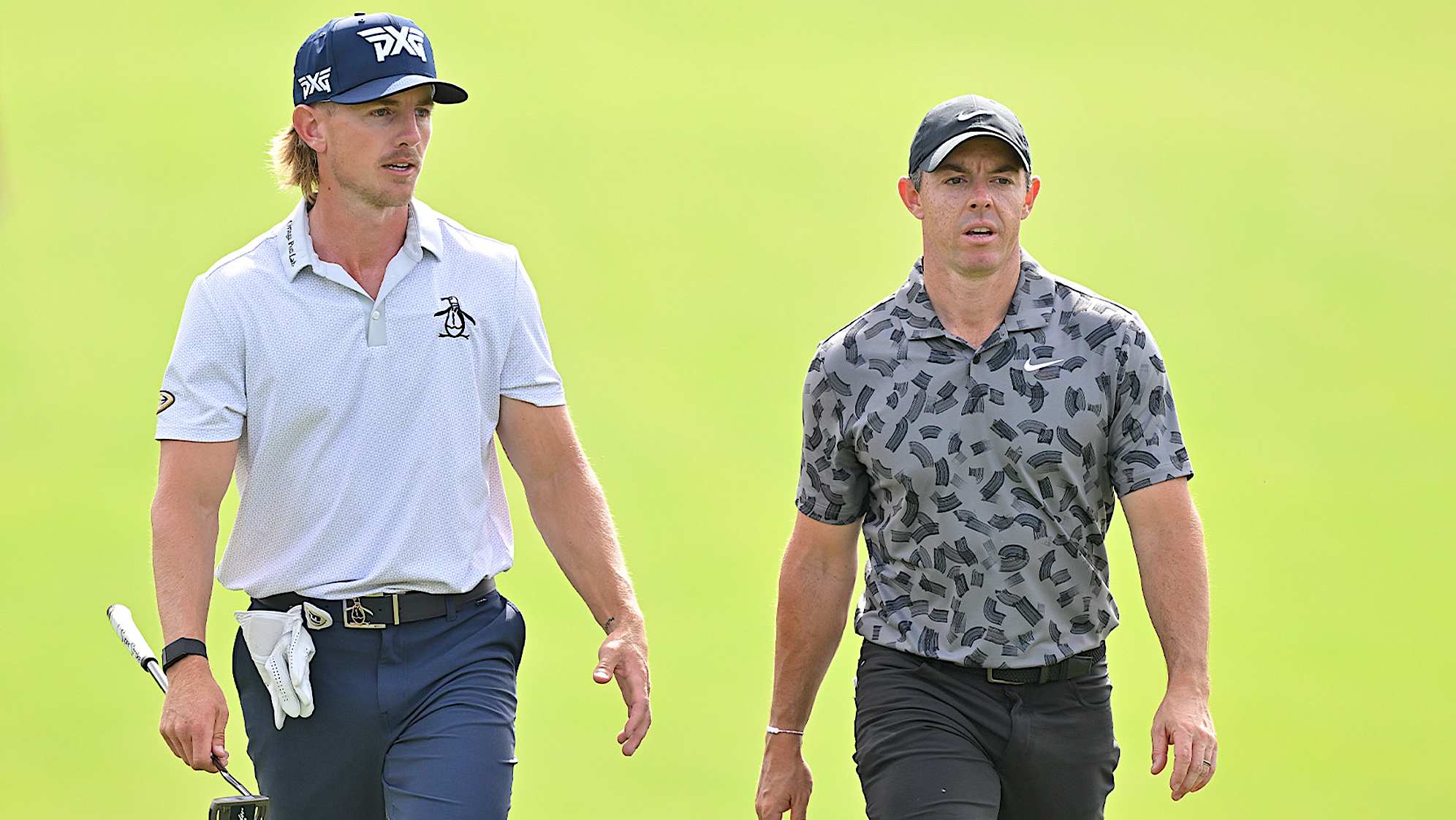 Rory McIlroy and Jake Knapp during the first round of Cognizant Classic in The Palm Beaches. (Ben Jared/PGA TOUR)