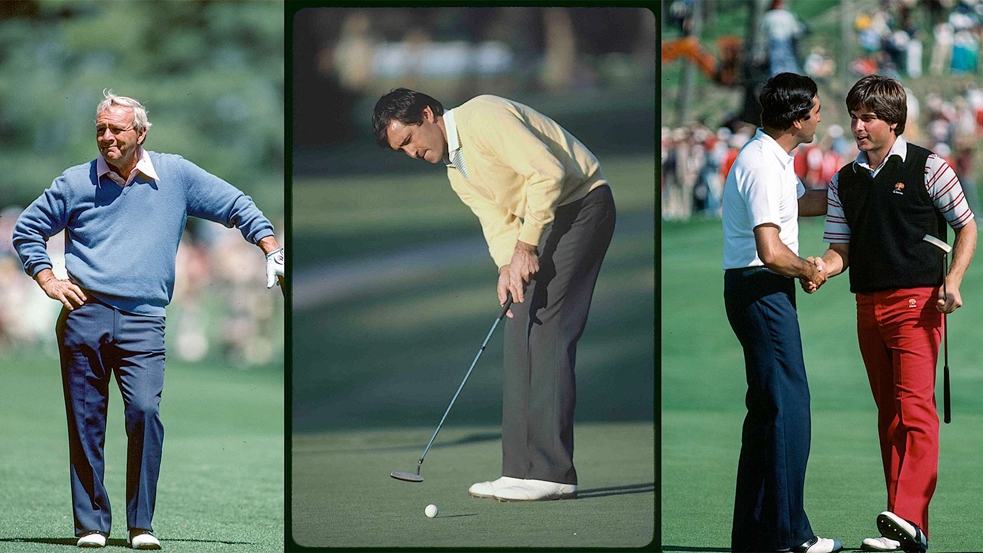 From left to right, Arnold Palmer, Seve Ballesteros and Fred Couples at THE PLAYERS Championship. (PGA TOUR Archive)