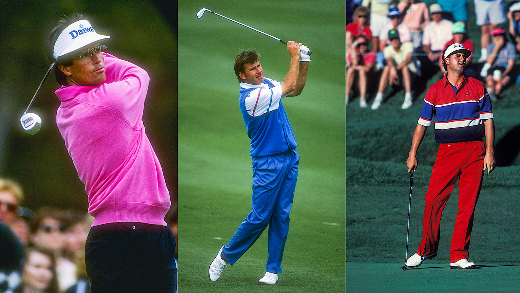 From left to right, Ian Baker-Finch, Nick Faldo and Billy Ray Brown at THE PLAYERS Championship. (Gary Newkirk/Allsport)