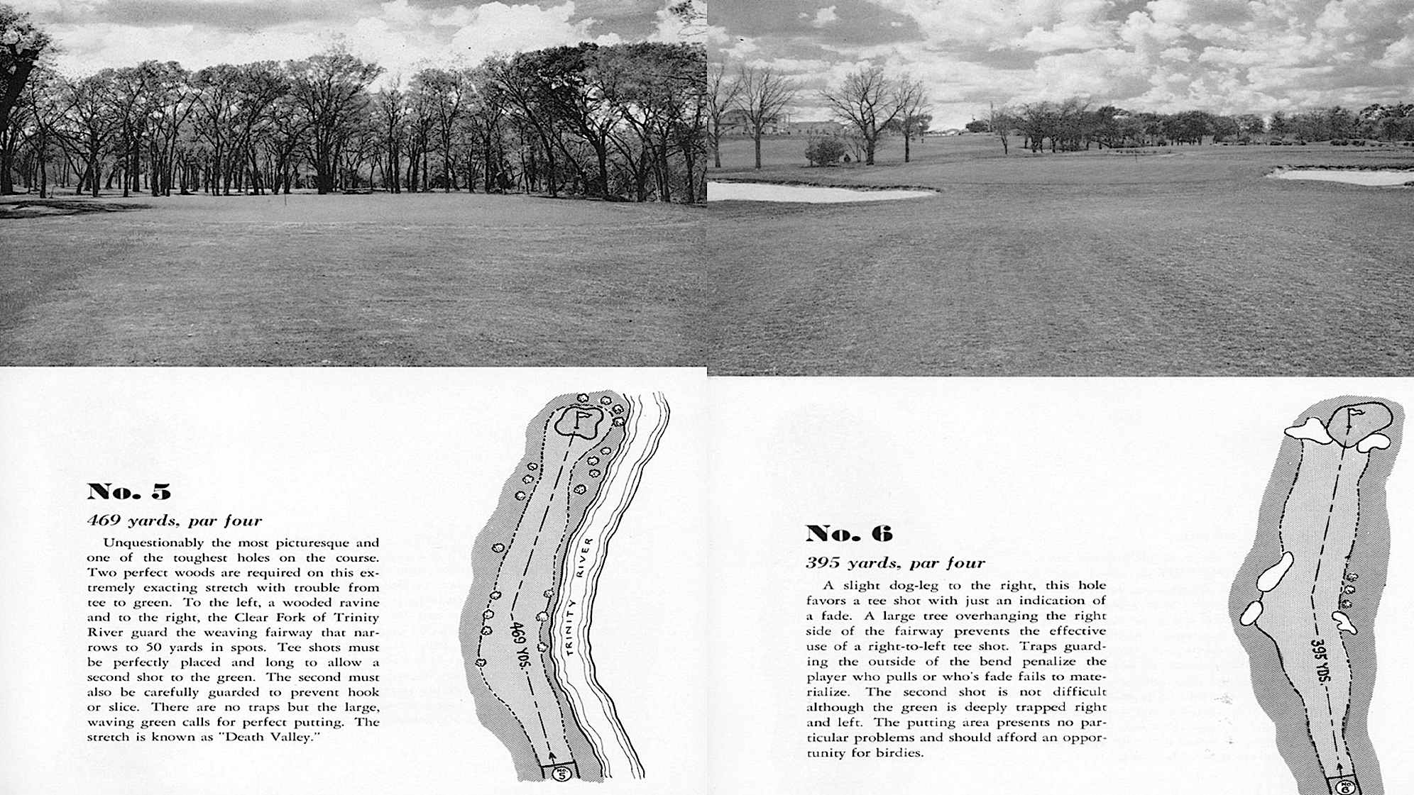 Holes 5 and 6 in the program from the 1941 U.S. Open at Colonial. (Credit Colonial Country Club)