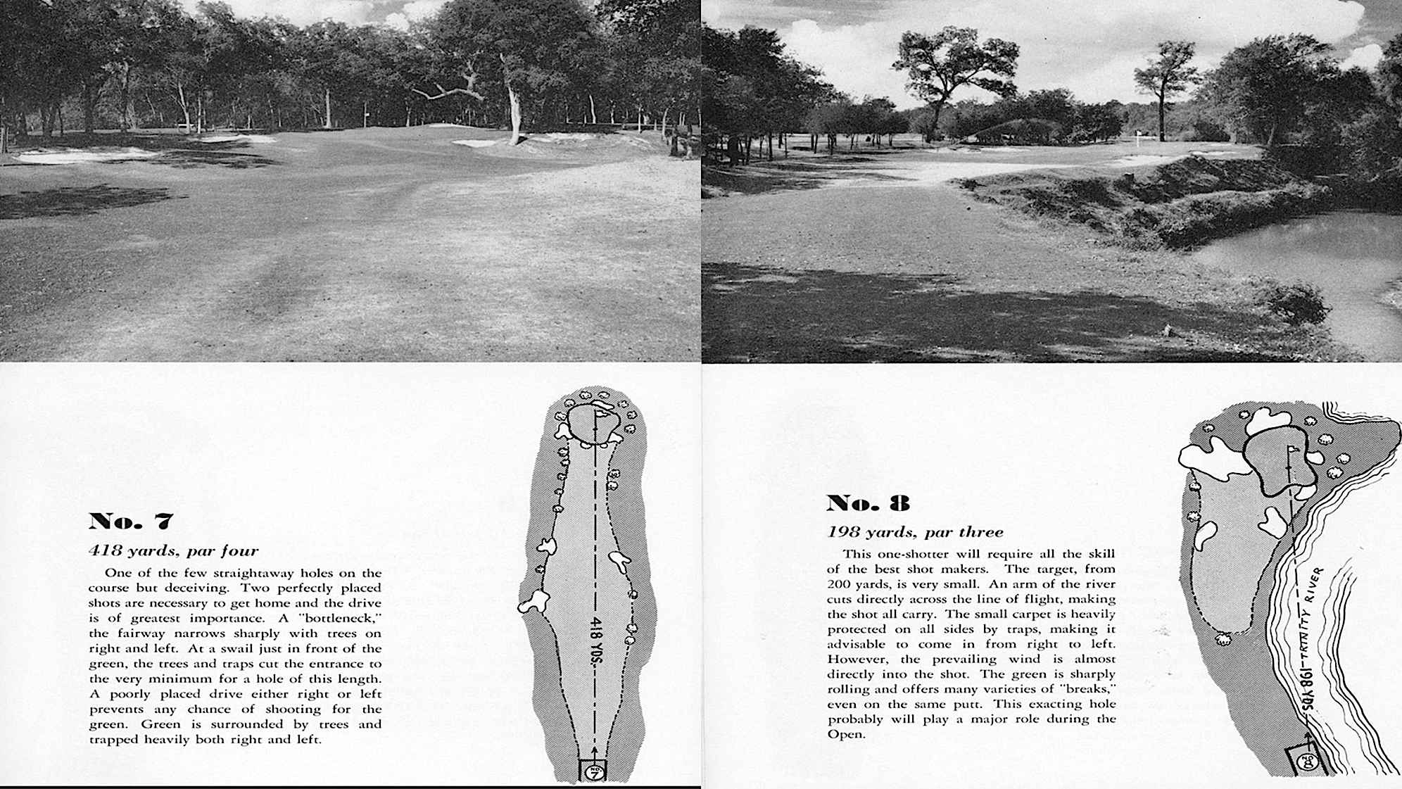 Holes 7 and 8 in the program from the 1941 U.S. Open at Colonial. (Credit Colonial Country Club)