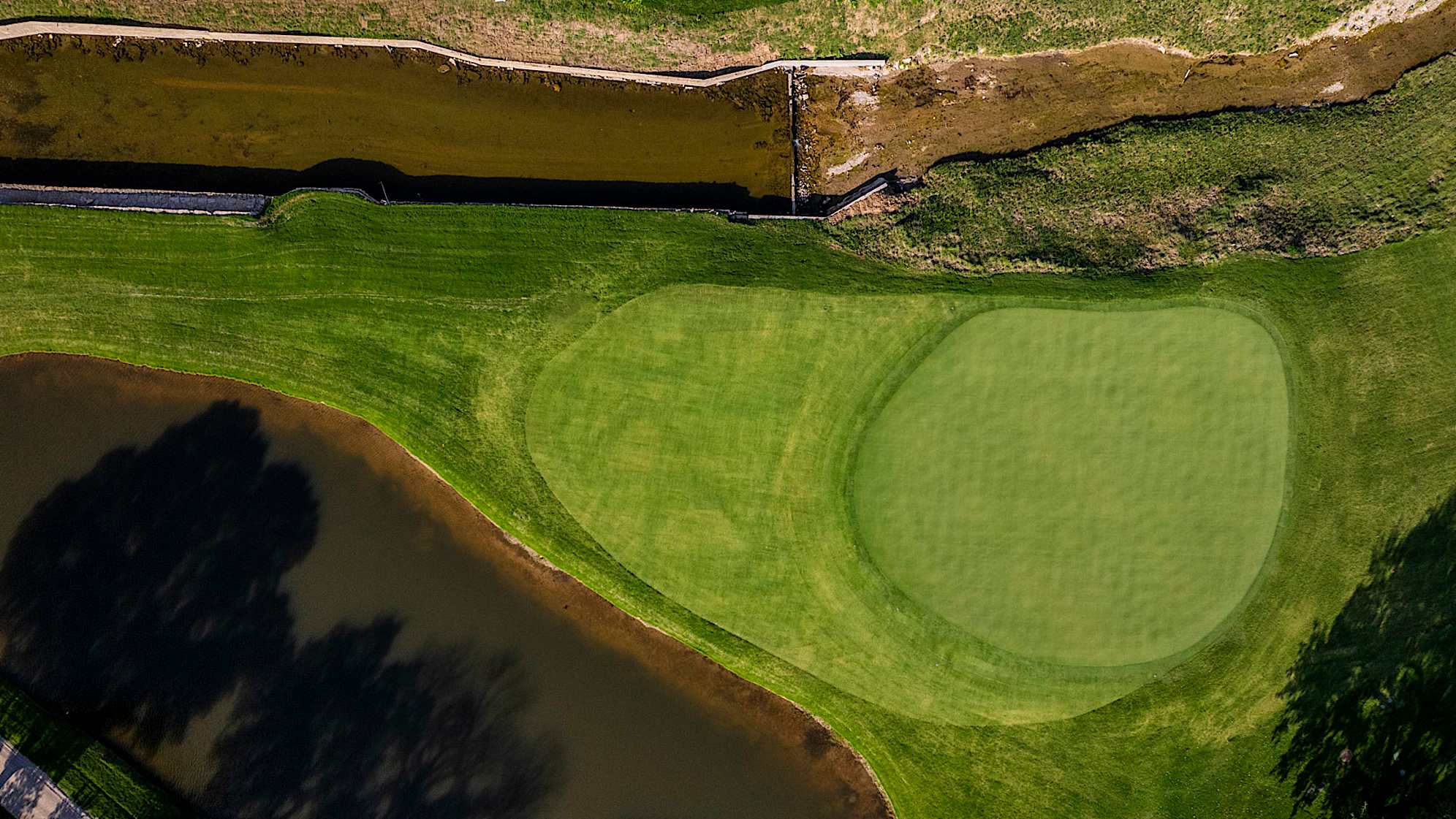 An aerial view of hole 16 at Colonial. (Matt Hahn/PGA TOUR)