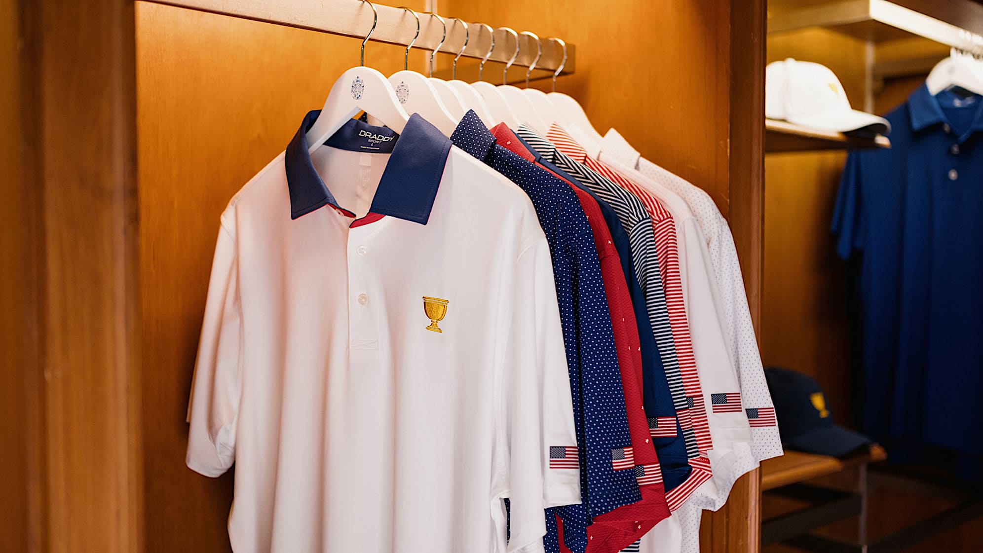A closer look at the U.S. Team's Presidents Cup polos. (Matt Garies/PGA TOUR)