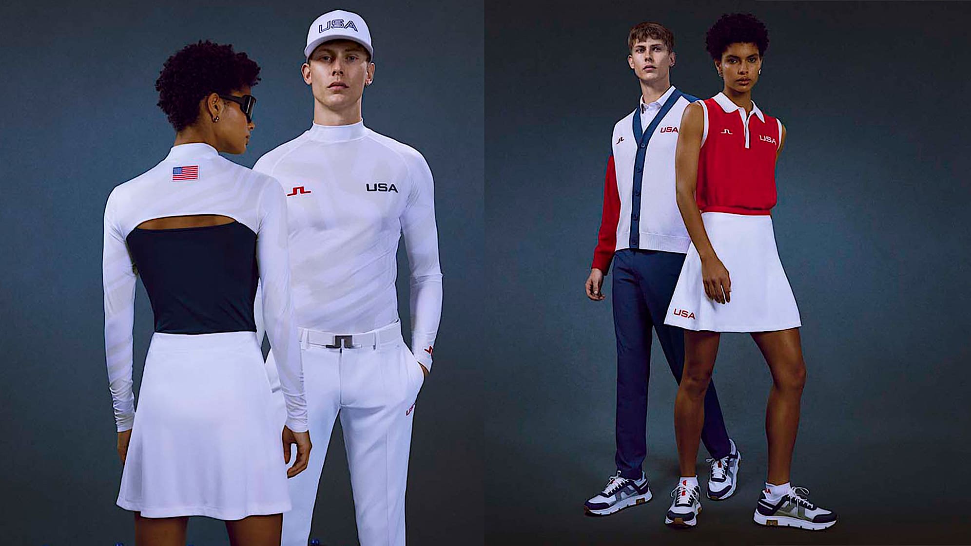 A closer look at the 2024 men's and women's golf Olympic uniforms. (Courtesy J.Lindeberg)