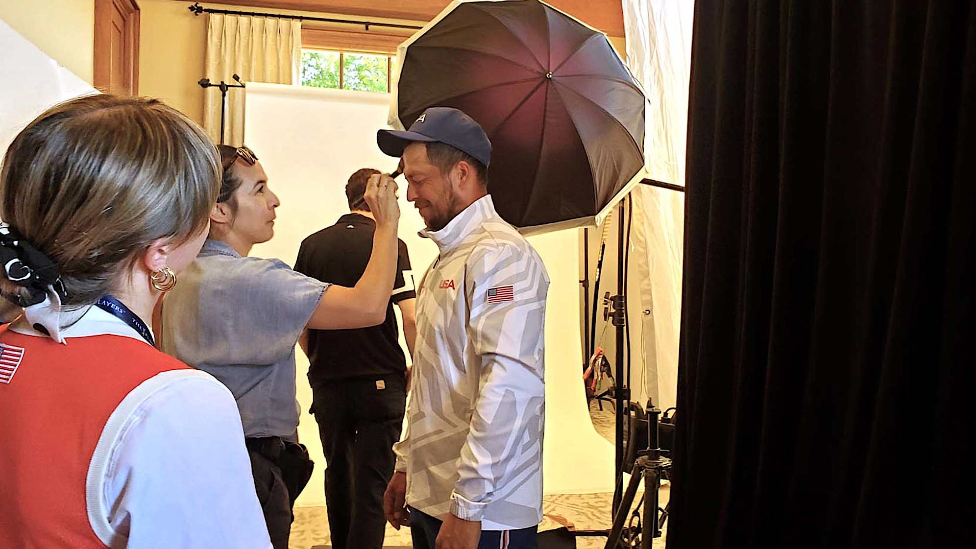 American golfer Xander Schauffele at a uniform fitting for the 2024 Olympic Games. (Stephanie Royer/PGA TOUR)