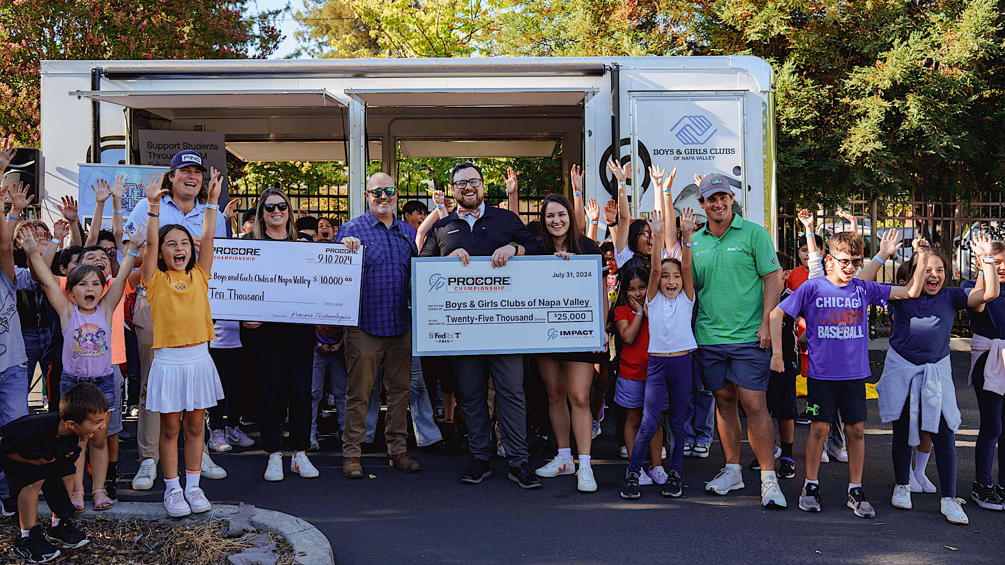 The Procore Championship surprised the Boys & Girls Clubs of Napa Valley with an additional donation of $10,000 during its Putt Putt Pros event held Tuesday of tournament week. (Photo by All Seasons Creative)