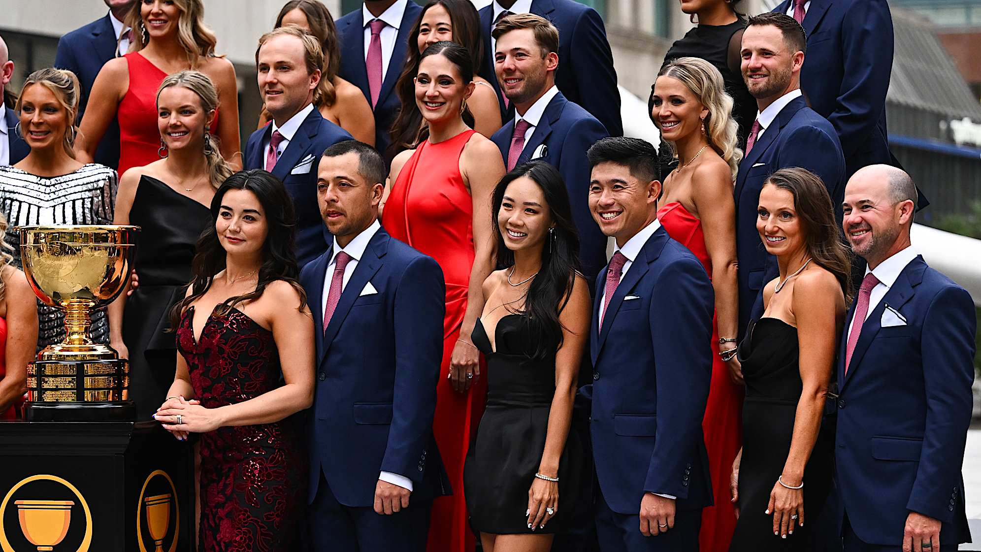 The U.S. Team poses for a picture at The Ring in Montreal, Quebec. (Tracy Wilcox/PGA TOUR)