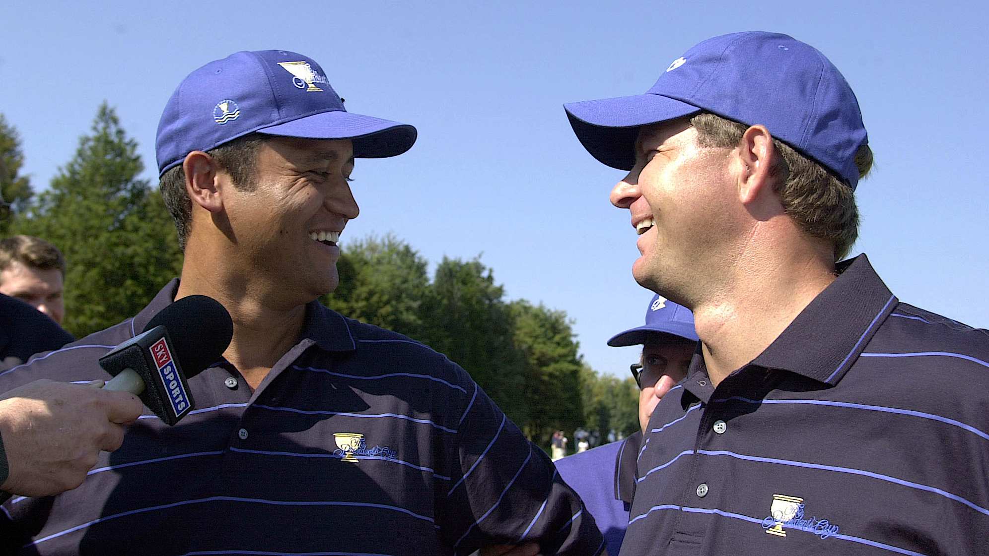 International Team members Michael Campbell and Retief Goosen at the 2000 Presidents Cup. (Harry How/Getty Images)