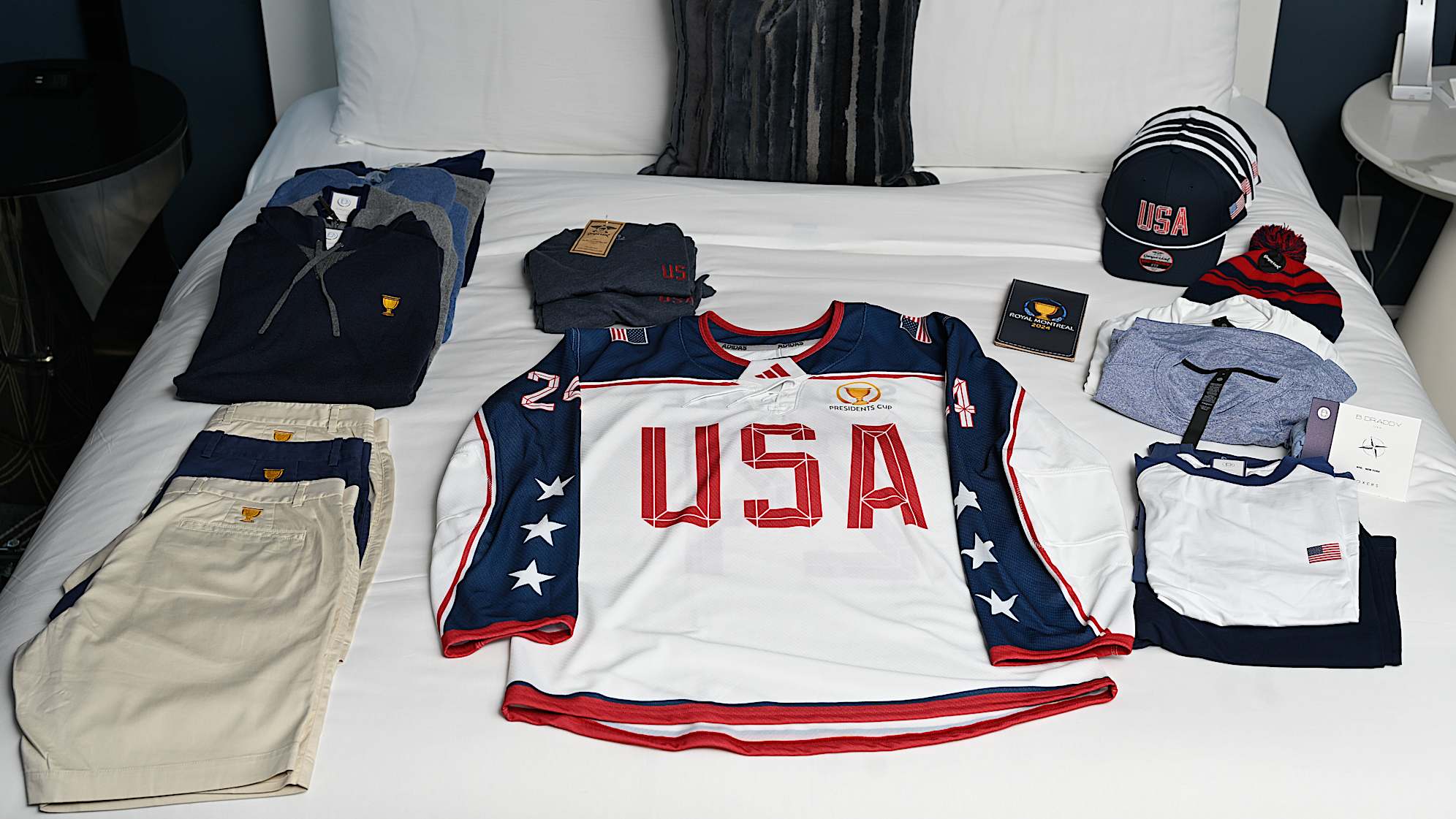 U.S. Team setup is seen prior to Presidents Cup at The Royal Montreal Golf Club on September 21, 2024 in Montreal, Quebec, Canada. (Ben Jared/PGA TOUR)