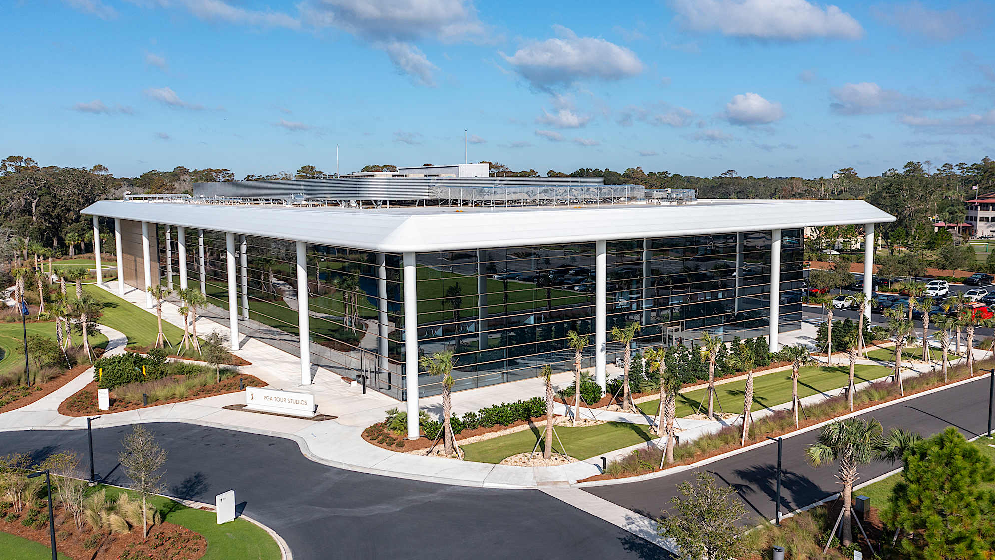 Aerial view of PGA TOUR Studios at the PGA TOUR Global Home campus on Nov. 15, 2024, in Ponte Vedra Beach, Florida. (Chris Condon/PGA TOUR via Getty Images)