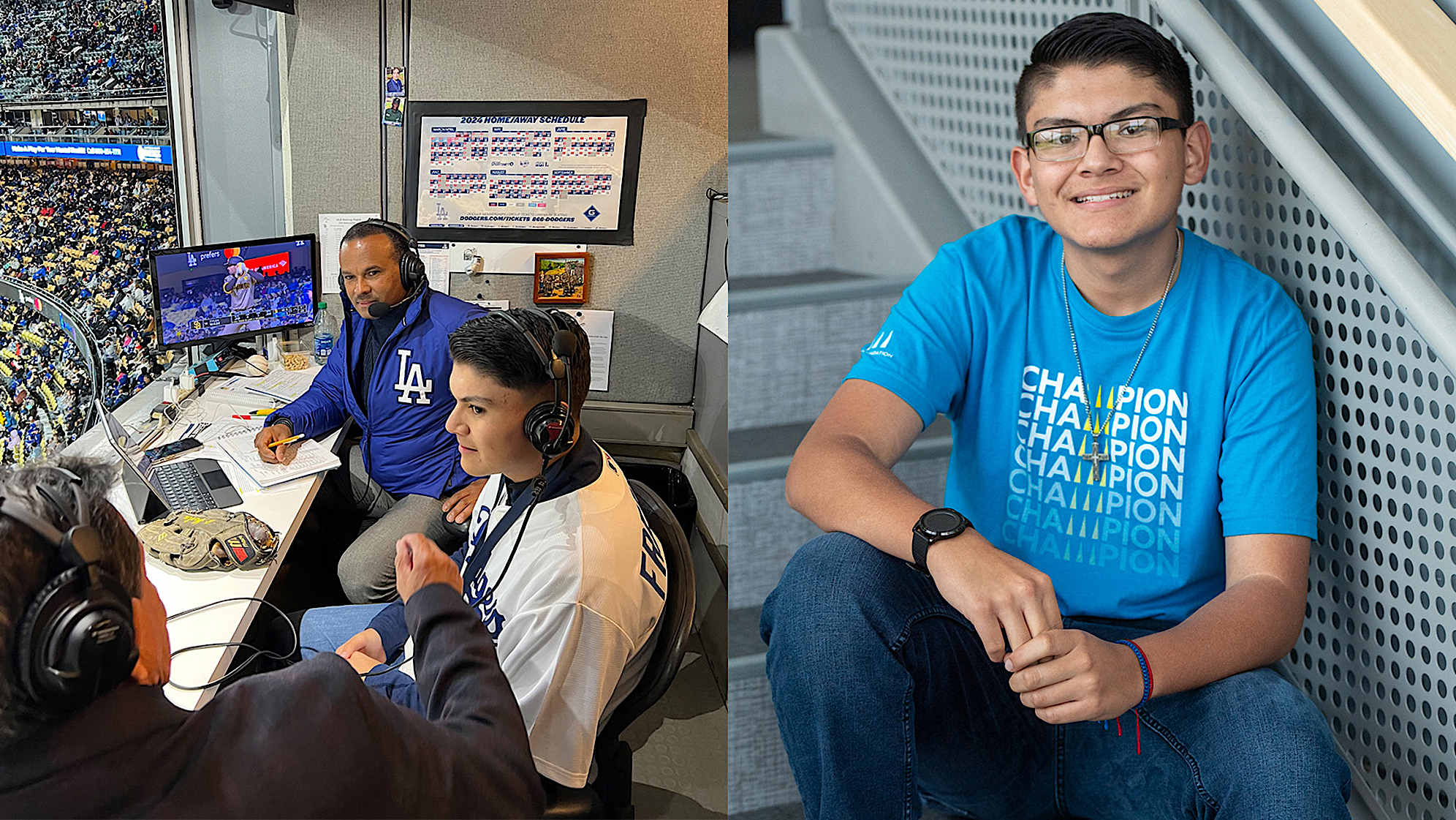 Through the TGR Learning Lab, Diego Ponce met a stadium host for the Dodgers there who connected him with the team’s Spanish-language broadcasters. (Credit TGR Foundation)