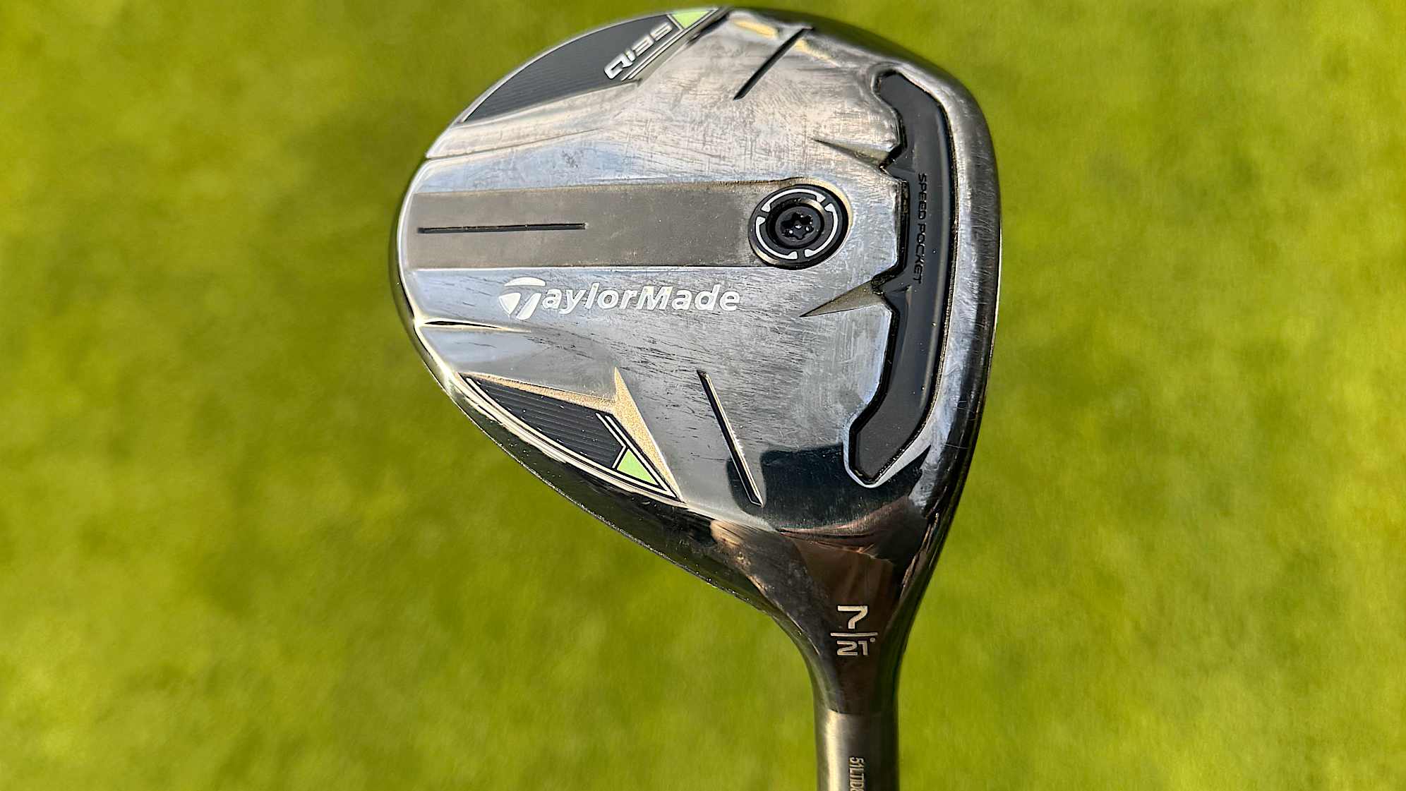 A look at Scottie Scheffler's TaylorMade Qi35 7-wood that he has in play at Torrey Pines for The Genesis Invitational. (GolfWRX) 