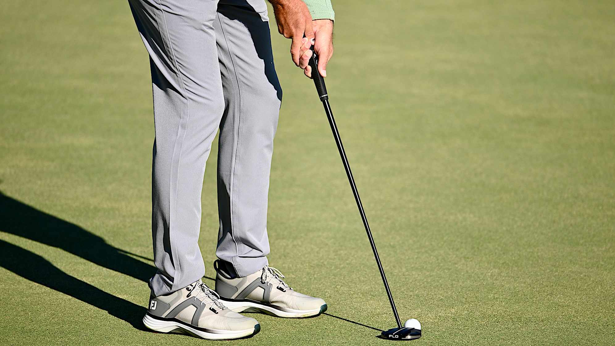 A look at Corey Conners' prototype center-shafted Ping PLD Ally Blue Onset putter. (Keyur Khamar/PGA TOUR)