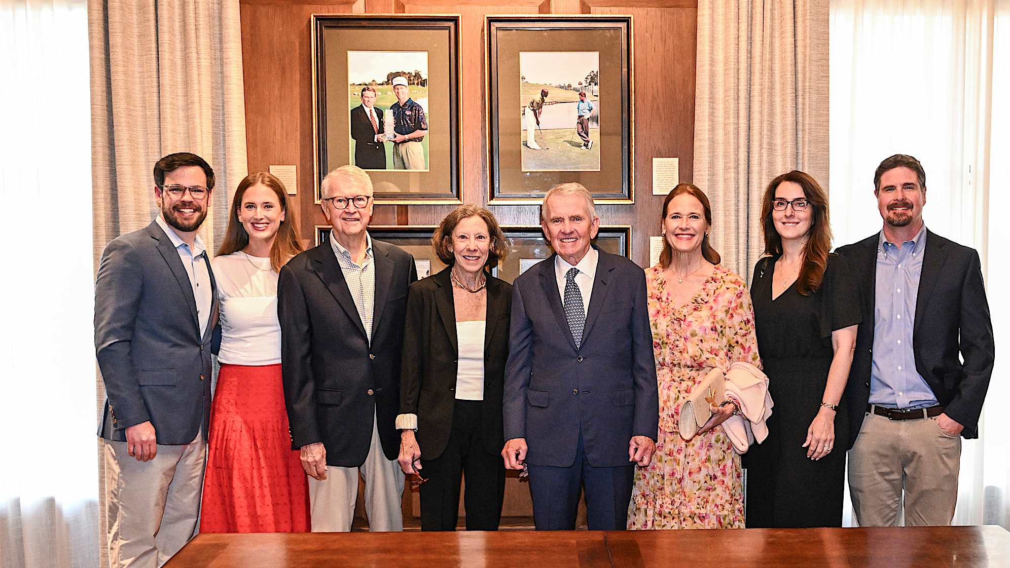 Tim Finchem (fourth from the right) has received the PGA TOUR Lifetime Achievement Award, the 14th time the accolade has been awarded and the first since 2015. (Keyur Khamar/PGA TOUR)