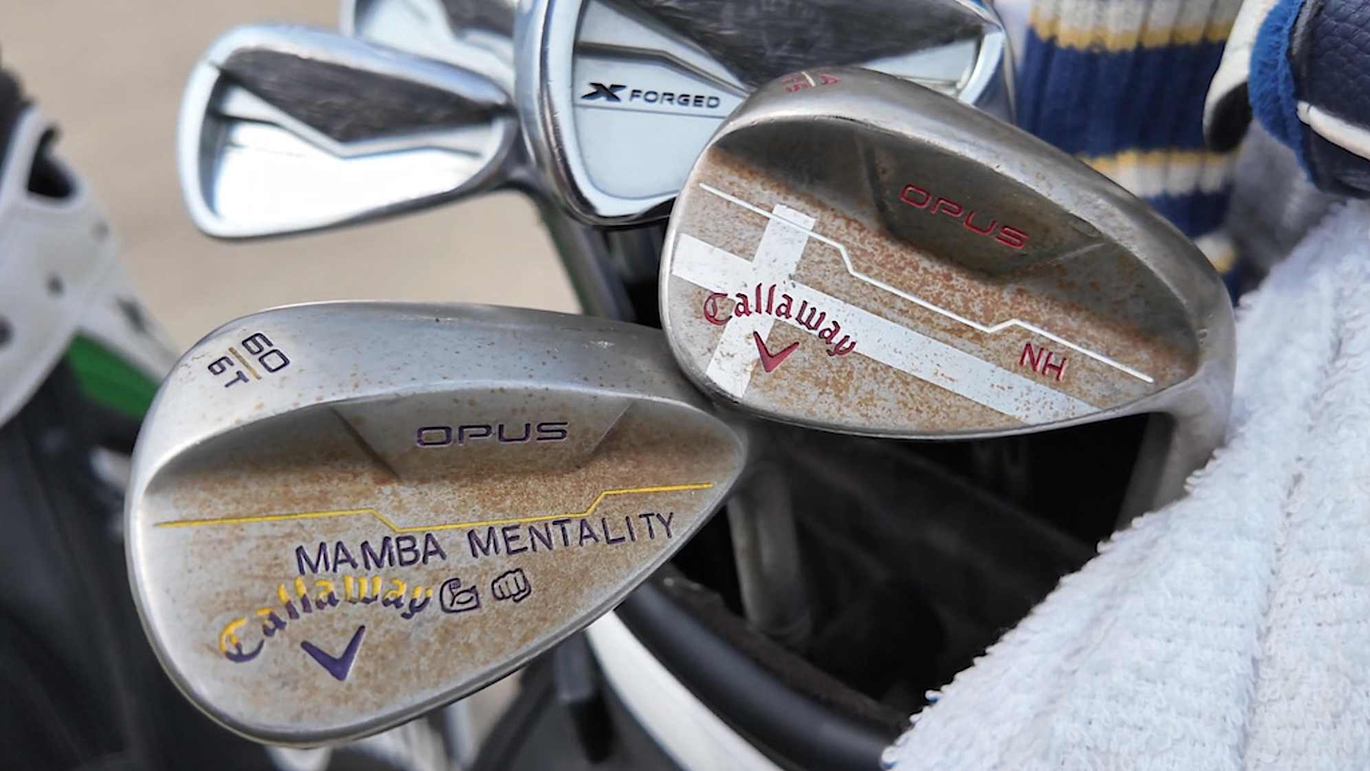 A look at Nicolai Højgaard's Callaway Opus Raw (50, 56 and 60-6T) wedges. (Credit GolfWRX)