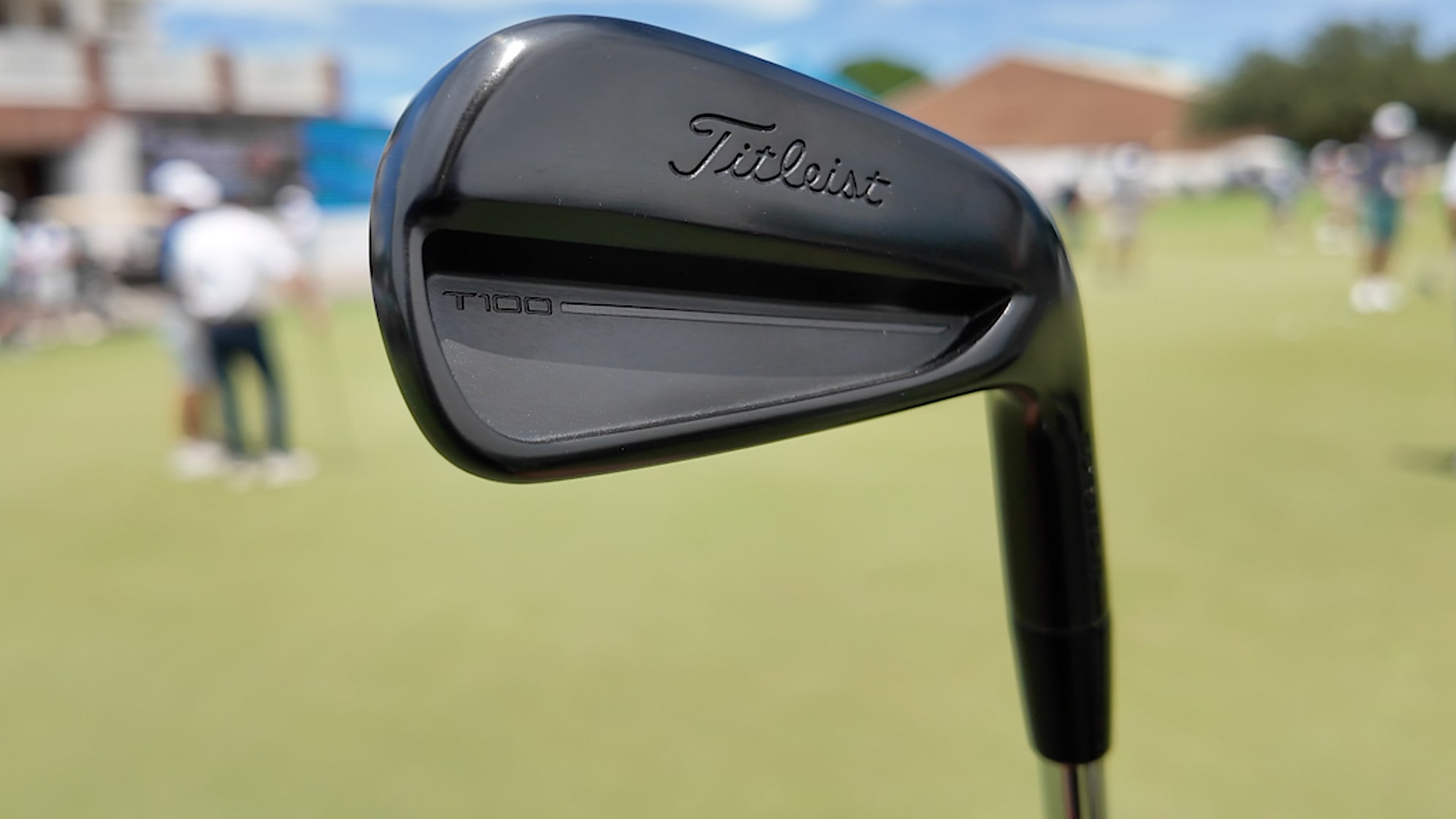 A look at the 2025 black Titleist T100 iron. (GolfWRX)