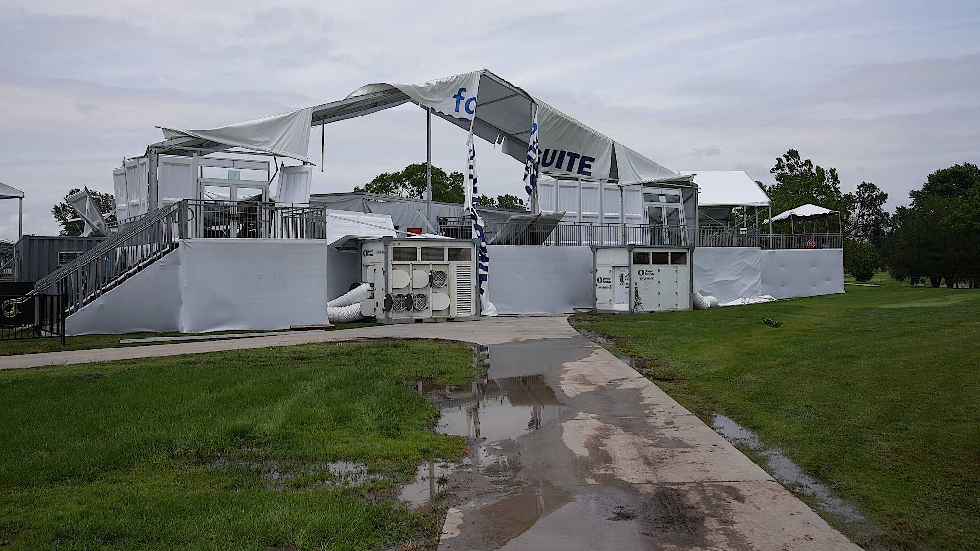 A view of the storm damage at Crestview Country Club, host of the Korn Ferry Tour’s Blue Cross and Blue Shield of Kansas Wichita Open. (Nichole Mell/PGA TOUR)