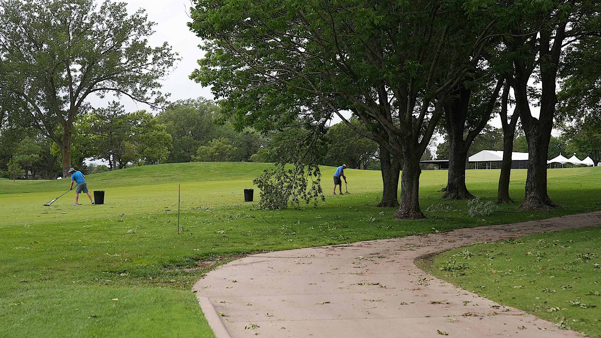 A view of the storm damage at Crestview Country Club, host of the Korn Ferry Tour’s Blue Cross and Blue Shield of Kansas Wichita Open. (Nichole Mell/PGA TOUR)