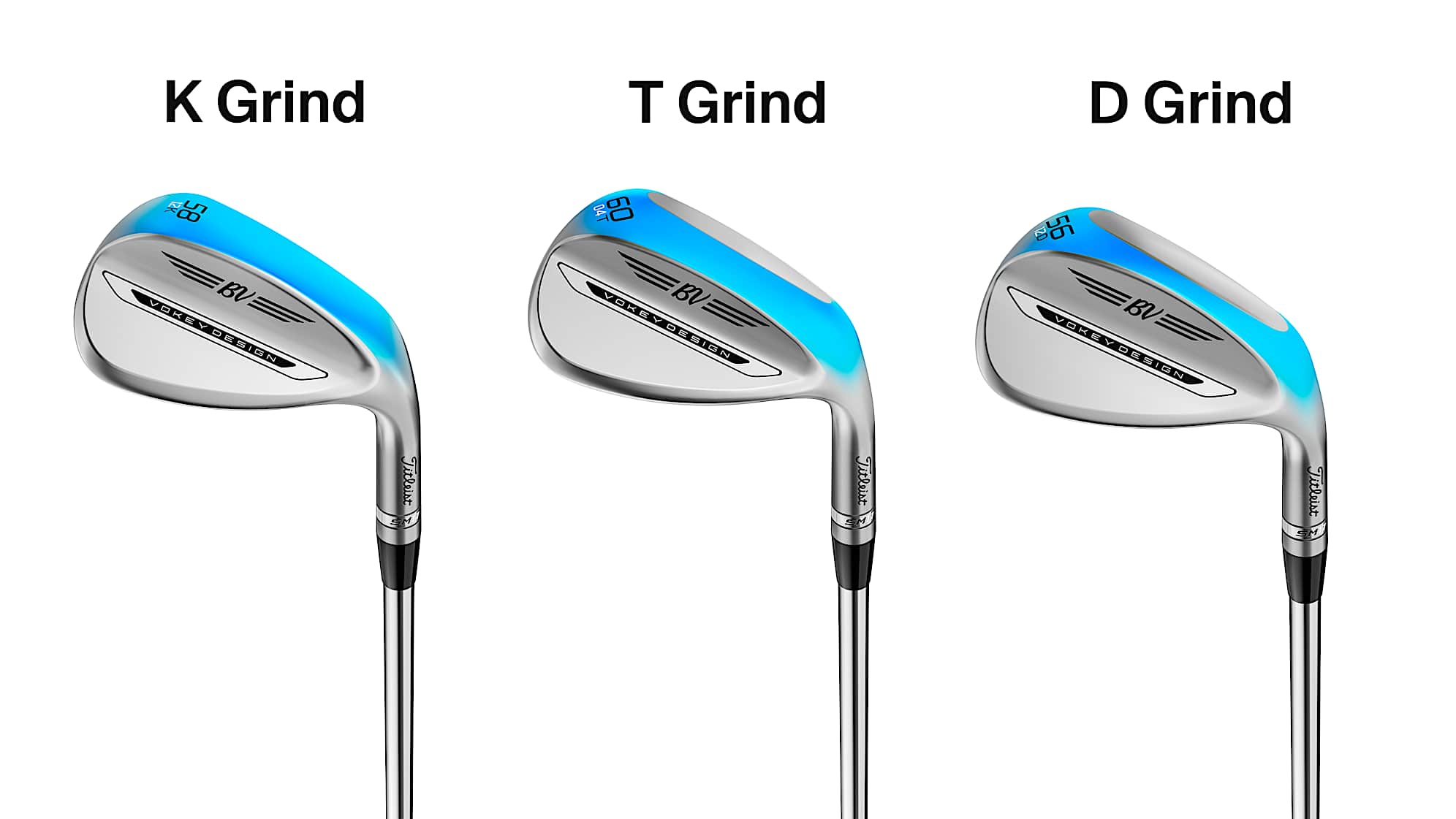 A look at the different grinds available on the SM11 wedges. (Titleist)