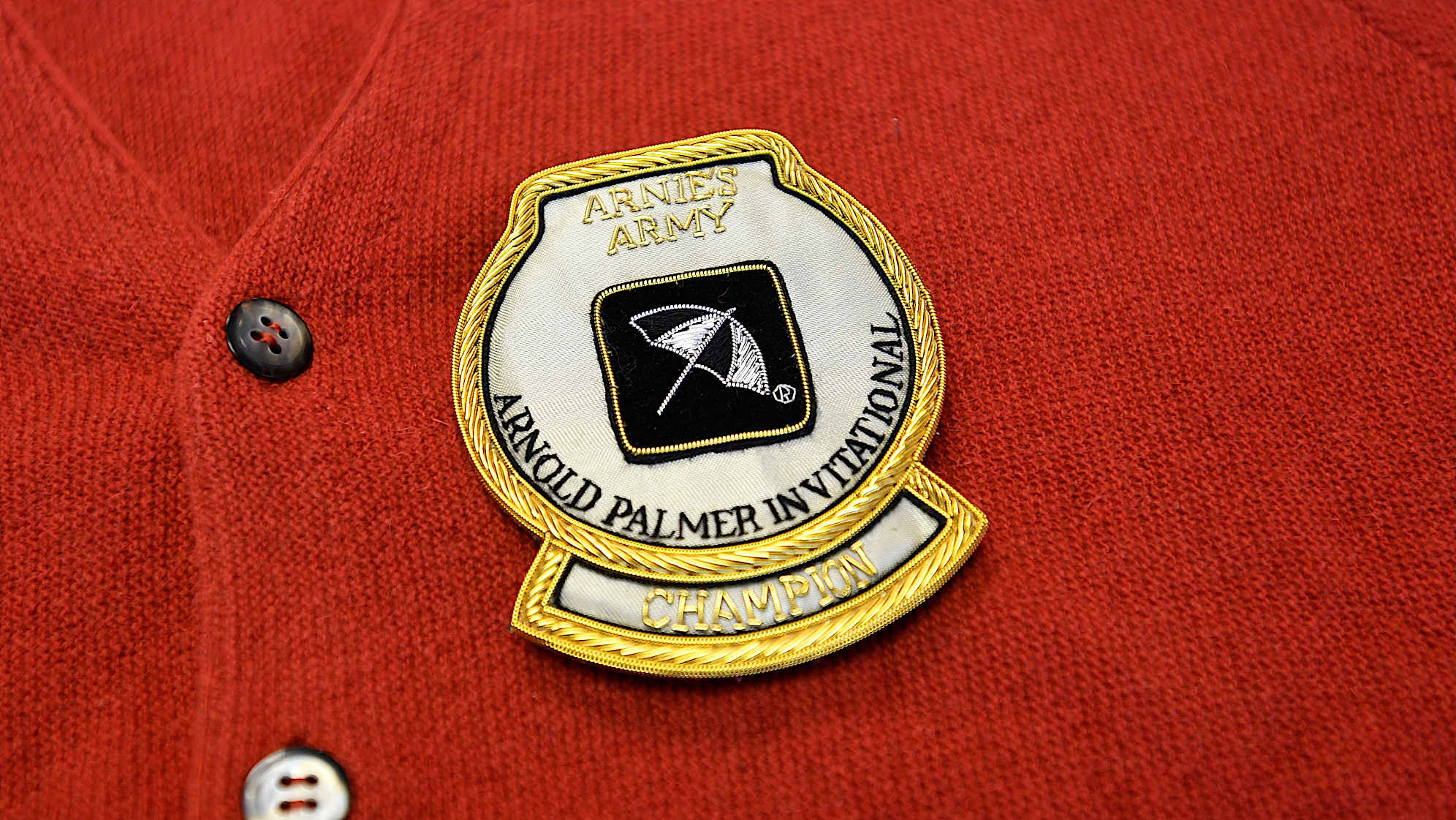 A close-up of the cardigan in Arnold Palmer’s office during the first round of the 2017 Arnold Palmer Invitational presented by MasterCard. (Chris Condon/PGA TOUR)