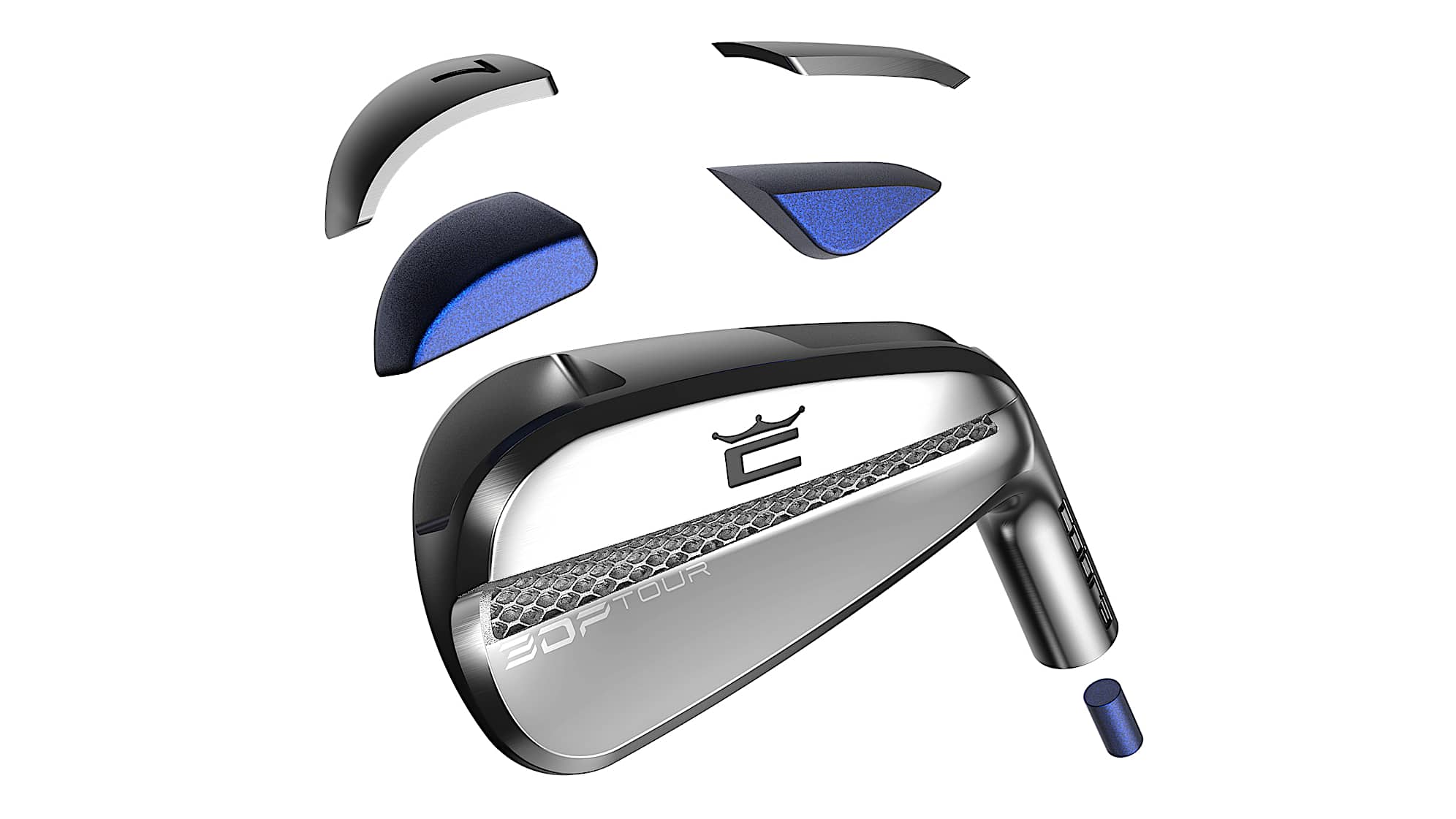A look at the weight construction and head of Cobra's new 3DP Tour irons. (Courtesy Cobra Golf)