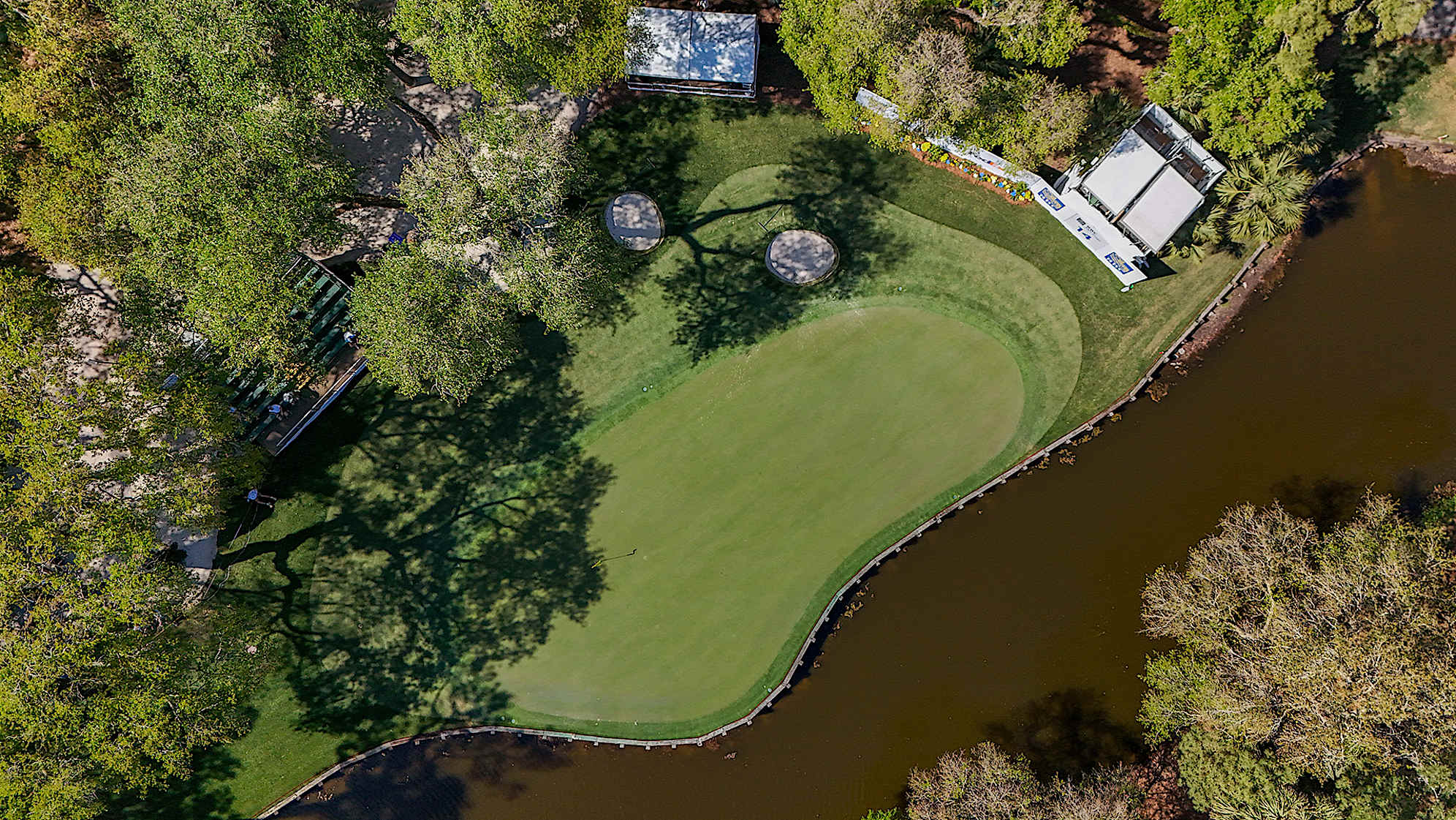 Changes to the 188-yard, par-3 14th hole include doubling the size of the raised Heritage tee box, adding an additional greenside pot bunker and removing the greenside cart path. (Justin Naro/PGA TOUR)