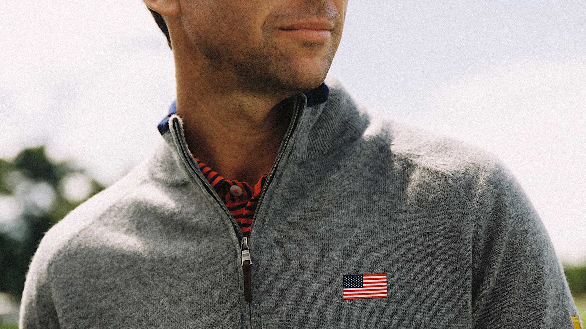 A look at the U.S. Team's B. Draddy gray vests paired with navy hats and navy and red shirts for the 2026 Presidents Cup. (Summit Golf Brands)