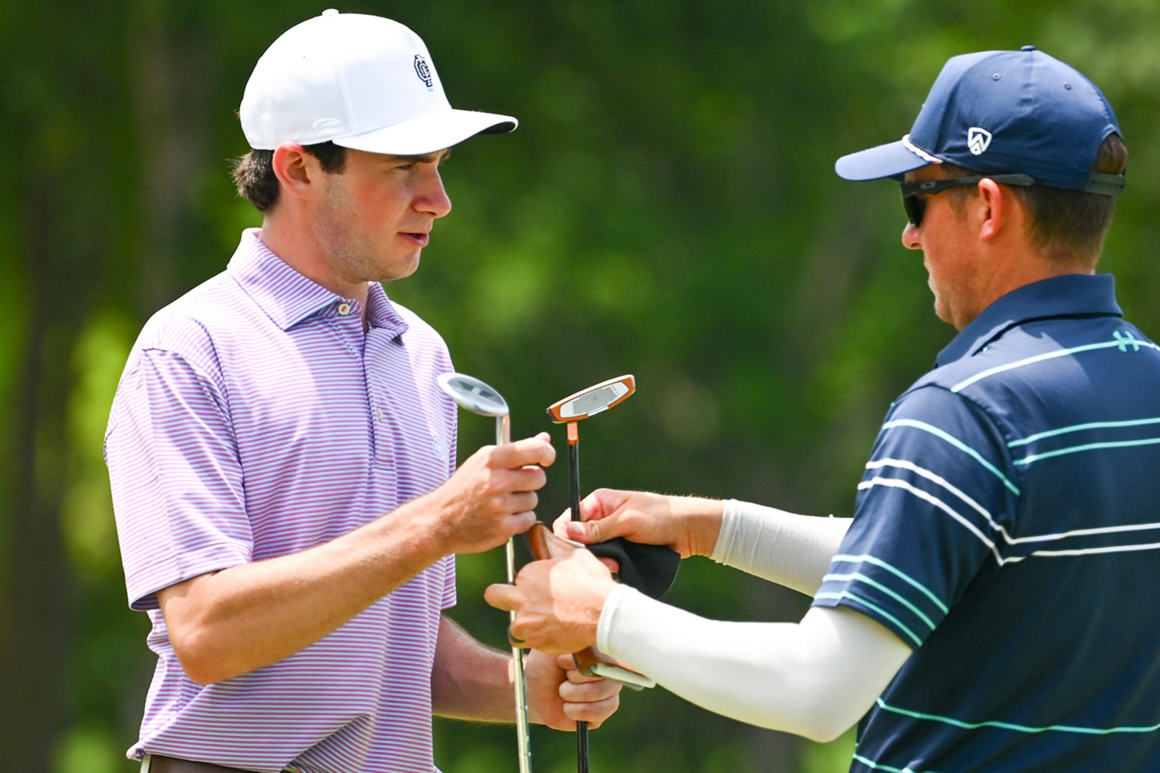 The clubs Ph.D. student and violinist William Knauth is using in Dallas