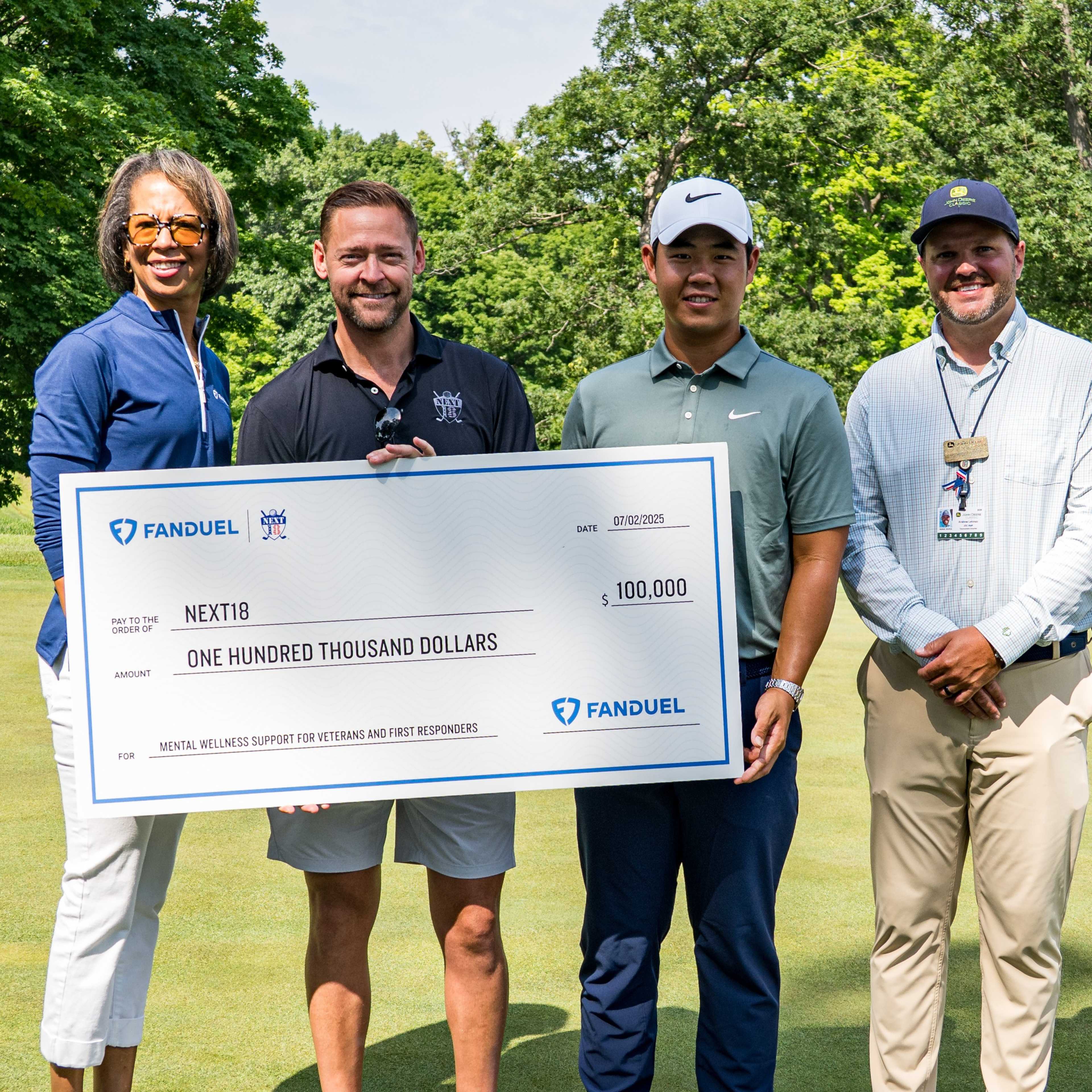 FanDuel donates $100,000 to Next 18 at John Deere Classic to support mental health of veterans, first responders