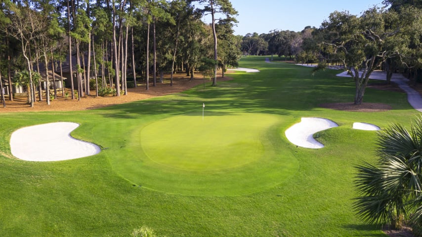 Devilishly difficult to master, this dogleg par 4 requires a precise drive to the middle right just left of the fairway bunker. Take advantage of the open avenue to the flag and try to avoid the bunkers flanking the green.