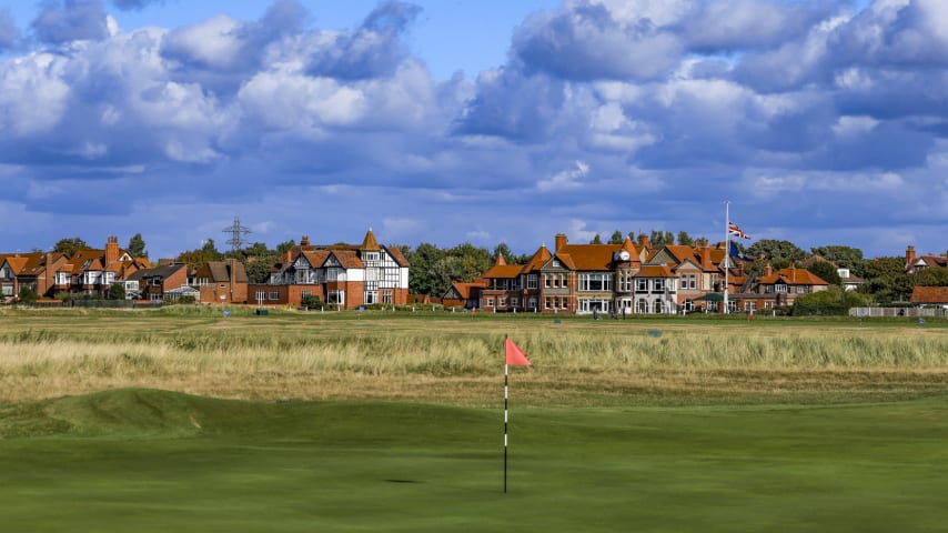 A long hole that can play even longer than its usual yardage, many players will lay back short of fairway bunkers on both sides and leave themselves well over 200 yards into the green. The green suits a running shot and welcomes low ball flights that enter through the mouth of the green, with bunkers left and right. However, a cross bunker 50 yards short can come into play if entering the green from the wrong angle. The surface itself is very big, and requires deft touch to navigate successfully. Into a stiff breeze, this is a very strong par-4 and requires the utmost of respect from the players. (Source: R&A)