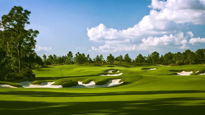 A solid tee shot just left of the oak tree on the right sets up the critical second shot on this par 5. Lay up just left of the cross bunkers on the right or carry them to leave a wedge to one of the course’s most undulating greens.