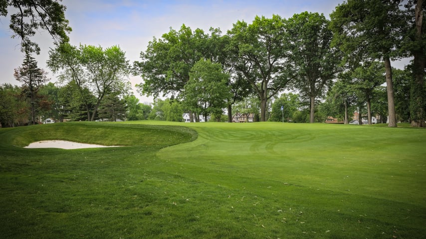 Par is a great score on the long and difficult par 4 12th. Players managing to find the fairway will be left with a mid-iron into an elevated green which features a false front, causing any approach shot that comes-up short to roll off the green and down a steep slope.