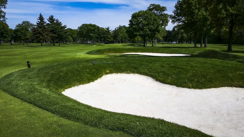 Players will need to place their tee shots on the 16th short of the fairway bunkers that guard the landing area, leaving them with a mid-iron approach to the green. Many will face challenging birdie putts on what is one of the more underrated putting surfaces at Detroit Golf Club.