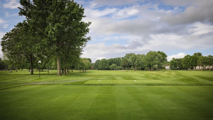 The third hole is the only one on the South Course that will be used for tournament play. Players will need to avoid having too much spin on their approach shots into the green, which slopes dramatically from back to front. Any player finding themselves putting from above the hole will need to be careful should they wish to avoid the dreaded three-putt.