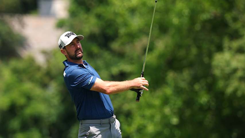 Cristobal del Solar of Chile plays his shot from the ninth tee during the second round of the Rocket Classic 2025 at Detroit Golf Club on June 27, 2025 in Detroit, Michigan. (Gregory Shamus/Getty Images)