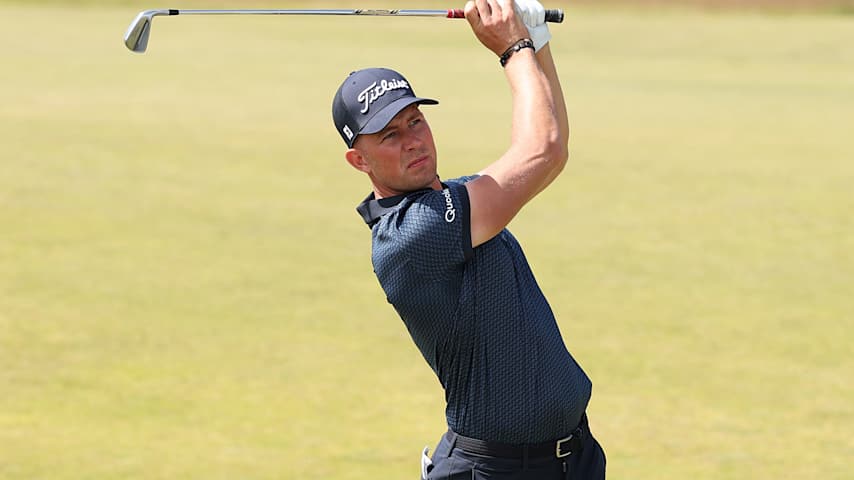 Niklas Norgaard of Denmark plays his second shot on the 10th hole on day one of the Genesis Scottish Open 2025 at The Renaissance Club on July 10, 2025 in North Berwick, Scotland. (Christian Petersen/Getty Images)