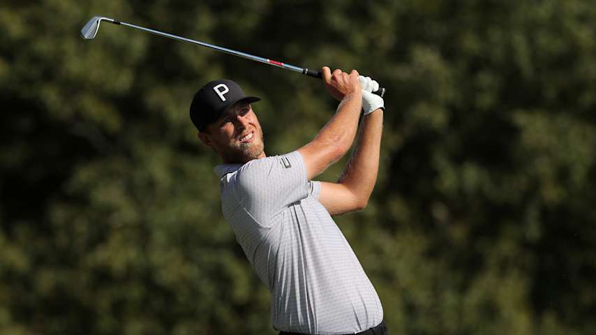 Detailed view of The PGA TOUR flag during the second round of the Korn Ferry Tour Qualifying Tournament at Landings Club-Marshwood Course on November 6, 2022 in Savannah, Georgia. (Andrew Wevers/PGA TOUR)