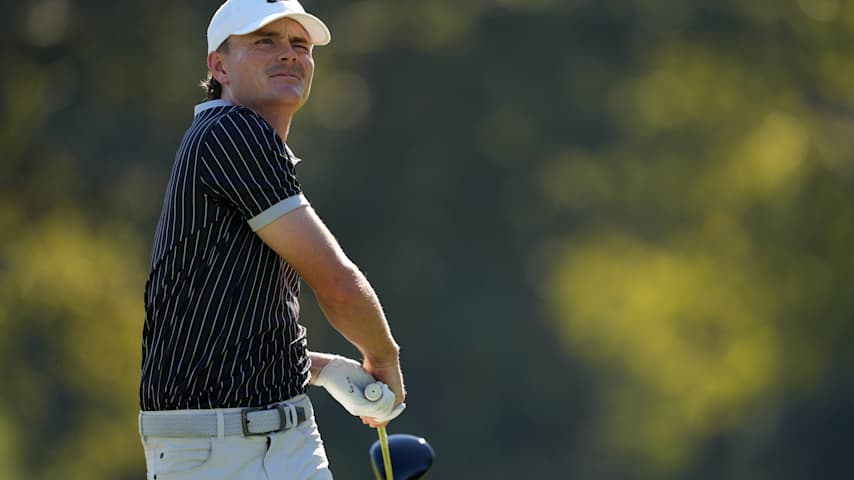Luke Clanton of the United States plays his shot from the fifth tee during the first round of the Sanderson Farms Championship 2025 at The Country Club of Jackson on October 02, 2025 in Jackson, Mississippi. (Raj Mehta/Getty Images)