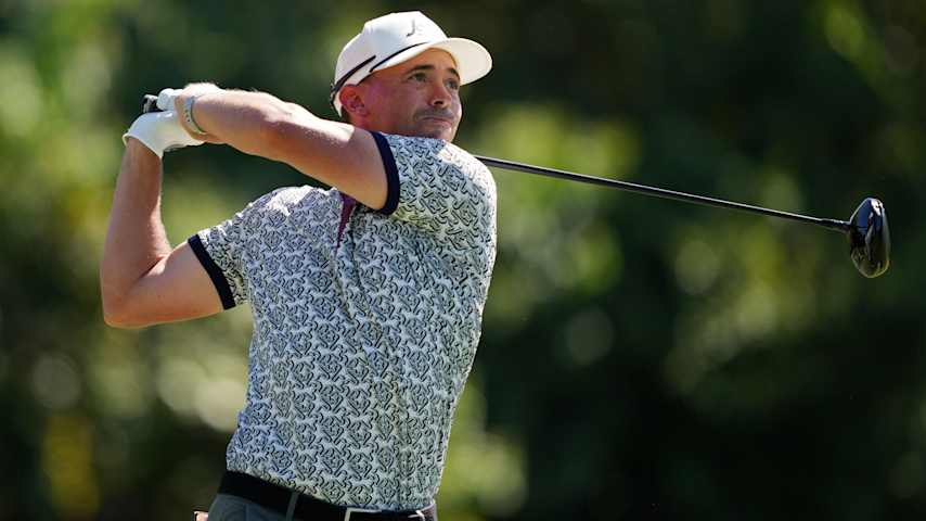 Detailed view of The PGA TOUR flag during the second round of the Korn Ferry Tour Qualifying Tournament at Landings Club-Marshwood Course on November 6, 2022 in Savannah, Georgia. (Andrew Wevers/PGA TOUR)