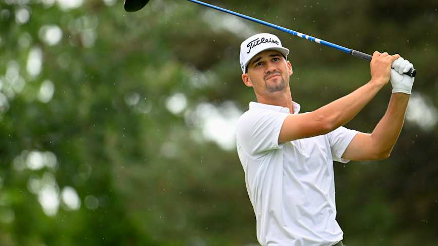 Detailed view of The PGA TOUR flag during the second round of the Korn Ferry Tour Qualifying Tournament at Landings Club-Marshwood Course on November 6, 2022 in Savannah, Georgia. (Andrew Wevers/PGA TOUR)