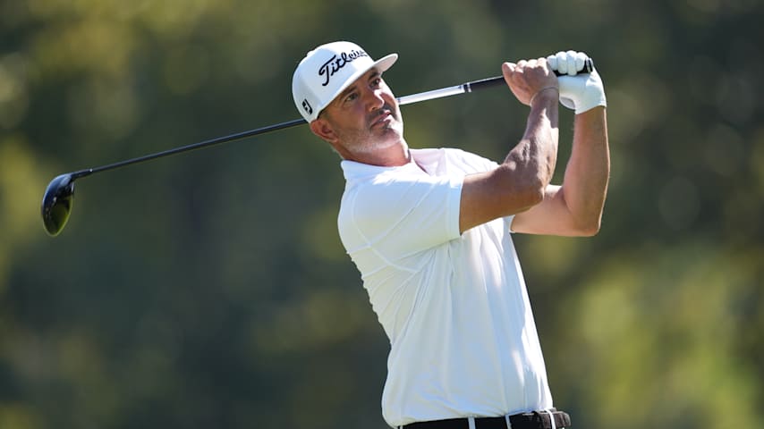 Detailed view of The PGA TOUR flag during the second round of the Korn Ferry Tour Qualifying Tournament at Landings Club-Marshwood Course on November 6, 2022 in Savannah, Georgia. (Andrew Wevers/PGA TOUR)